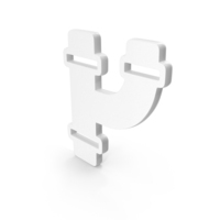 Plumber Pipe Curved Two Way PVC Pipes Icon White PNG & PSD Images