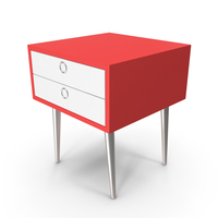 Modern Bedside Table Red PNG & PSD Images