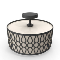 Aaru Fabric Semi Flush Mount Lamp PNG & PSD Images