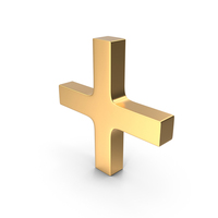 Golden Plus Symbol PNG & PSD Images