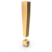 Golden Exclamation Mark Symbol PNG & PSD Images
