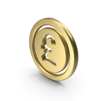 Gold Pound Coin Symbol PNG & PSD Images