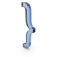 Blue Glass Closing Bracket Symbol PNG & PSD Images