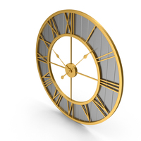 Gold & Silver Balliol Wall Clock PNG & PSD Images