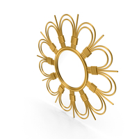 Gold Esger Daisy Petal Accent Mirror PNG & PSD Images
