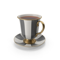 Striped Black Cup Of Tea PNG & PSD Images