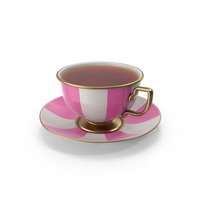 Stripe Pink Cup of Tea PNG & PSD Images