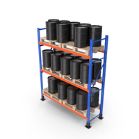Metal Barrels On Pallet Rack PNG & PSD Images