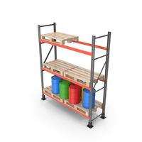 Pallet Rack And Barrels PNG & PSD Images