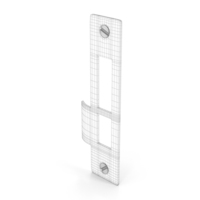 Door Lock Strike Plate With Screw Head Wireframe PNG & PSD Images