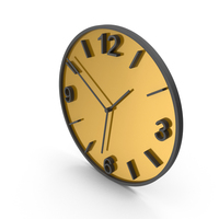 Black & Gold Wall Clock PNG & PSD Images