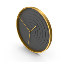 Black & Gold Wall Clock PNG & PSD Images