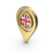 Gold Location Flag Of United Kingdom Symbol PNG & PSD Images