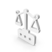 White Scale With 3 Stars Symbol PNG & PSD Images