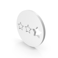 White Two Star Rating Round Symbol PNG & PSD Images
