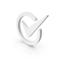 White Tick Mark In Circle Symbol PNG & PSD Images