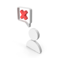 User With Wrong Chat Bubble Web PNG & PSD Images