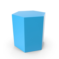 Blue Hexagonal Prism Basic Geometric Shape PNG & PSD Images