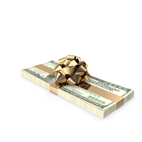 Stack Of One Hundred Dollar Bills Tied With A Bow PNG & PSD Images