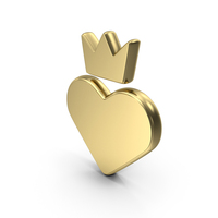 Heart With Crown Symbol PNG & PSD Images