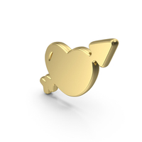 Gold Wedding Heart With Arrow Symbol PNG & PSD Images
