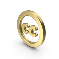 Gold Creative Commons Symbol PNG & PSD Images