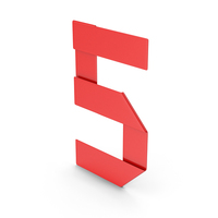 Red Ribbon Number 5 PNG & PSD Images