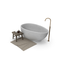 Bathtub With Standing Mixer Faucet PNG & PSD Images