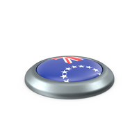 Cook Islands Round Button Flag PNG & PSD Images