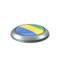 Gabon Round Button Flag PNG & PSD Images