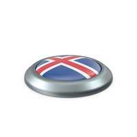 Iceland Round Button Flag PNG & PSD Images