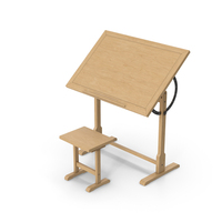 Wooden Draft Table And Stool PNG & PSD Images