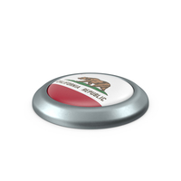 California Round Button Flag PNG & PSD Images