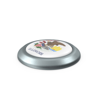 Illinois Round Button Flag PNG & PSD Images