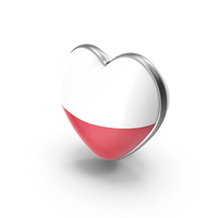 Heart Shape Flag Of Poland PNG & PSD Images
