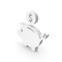 White Piggy Bank Dollar Money Symbol PNG & PSD Images