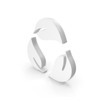 White Recycle Leaf Symbol PNG & PSD Images