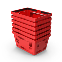 Red Shopping Baskets PNG & PSD Images