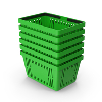 Green Shopping Baskets PNG & PSD Images