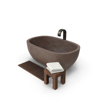 Bathtub With Standing Mixer Faucet PNG & PSD Images
