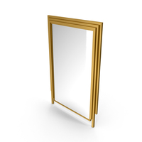 Gold Mirror In Metal Frame PNG & PSD Images