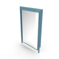 Blue Mirror In Metal Frame PNG & PSD Images