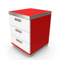 Red And White Small Bedside Table PNG & PSD Images