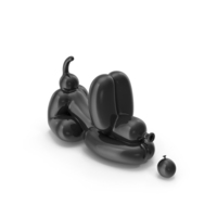 Black Happy Balloon Dog PNG & PSD Images
