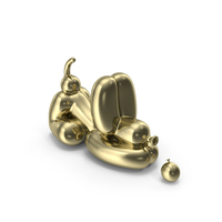 Gold Happy Balloon Dog PNG & PSD Images