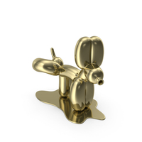 Happy Gold Balloon Dog PNG & PSD Images