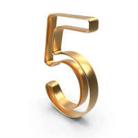 5 Gold PNG & PSD Images