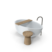 Bathtub With Standing Mixer Faucet PNG & PSD Images