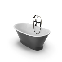 Bathtub With Standing Mixer Faucet PNG & PSD Images