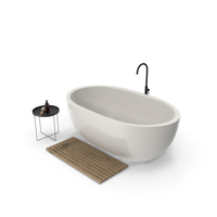 Bathtub With Standing Mixer Faucet PNG & PSD Images